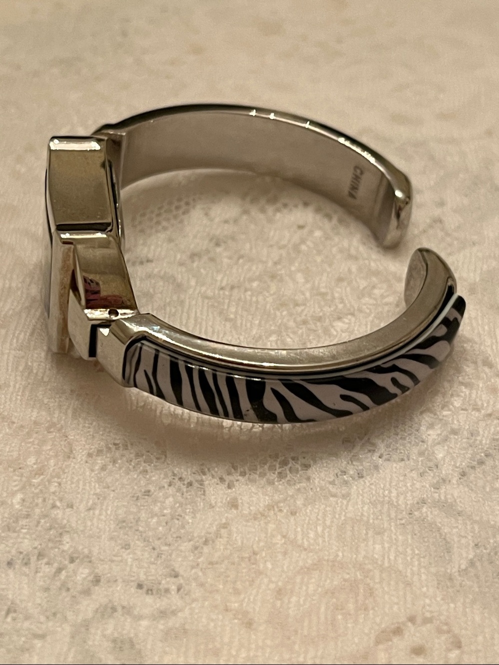 Studio Silver Zebra-Pattern Rectangular Bracelet Watch - Picture 4 of 6